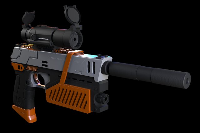 The Lawgiver Judge Dredd Model 3D .c4d .max .obj .3ds .fbx .stl .blend 