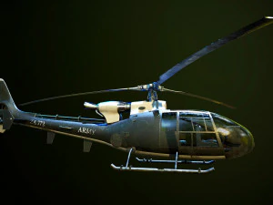 Helicopter SA340 Gazelle 3D Model