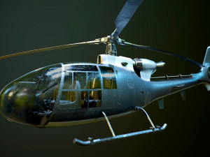 Helicopter SA340 Gazelle 3Dモデル