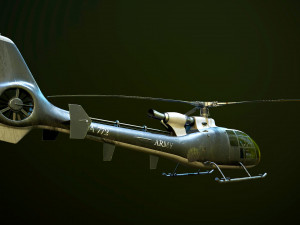 Helicopter SA340 Gazelle 3Dモデル