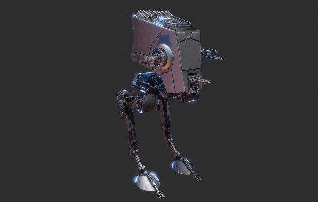 AT-ST Star Wars 3D Модель .c4d .max .obj .3ds .fbx .stl .blend 