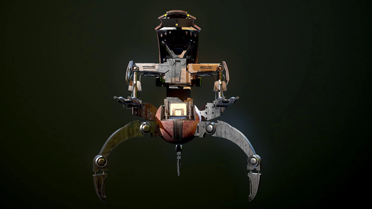Droideka Star Wars 3D Model .c4d .max .obj .3ds .fbx .stl .blend