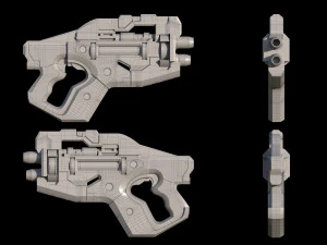 Talon T7 Heavy Pistol Mass Effect 3D Model