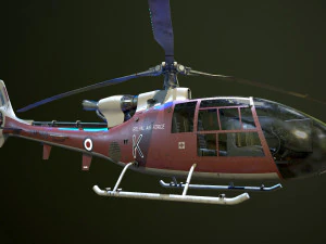 Helicopter SA340 Gazelle 3D Model