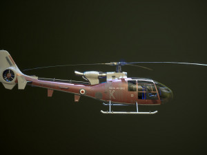 Helicopter SA340 Gazelle 3D Model