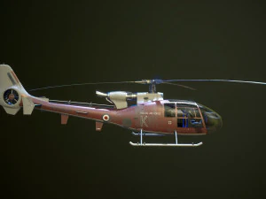 Helicopter SA340 Gazelle 3D Model