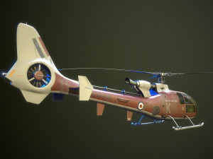 Helicopter SA340 Gazelle 3D Model