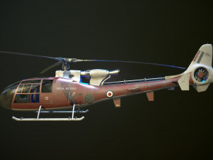 Helicopter SA340 Gazelle 3D Model