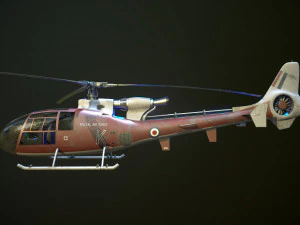 Helicopter SA340 Gazelle 3D Model