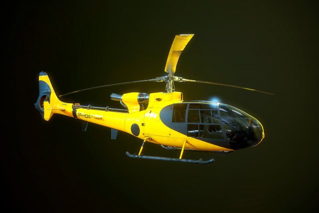 Helicopter SA340 Gazelle 3D-Modell .c4d .max .obj .3ds .fbx .stl .blend 