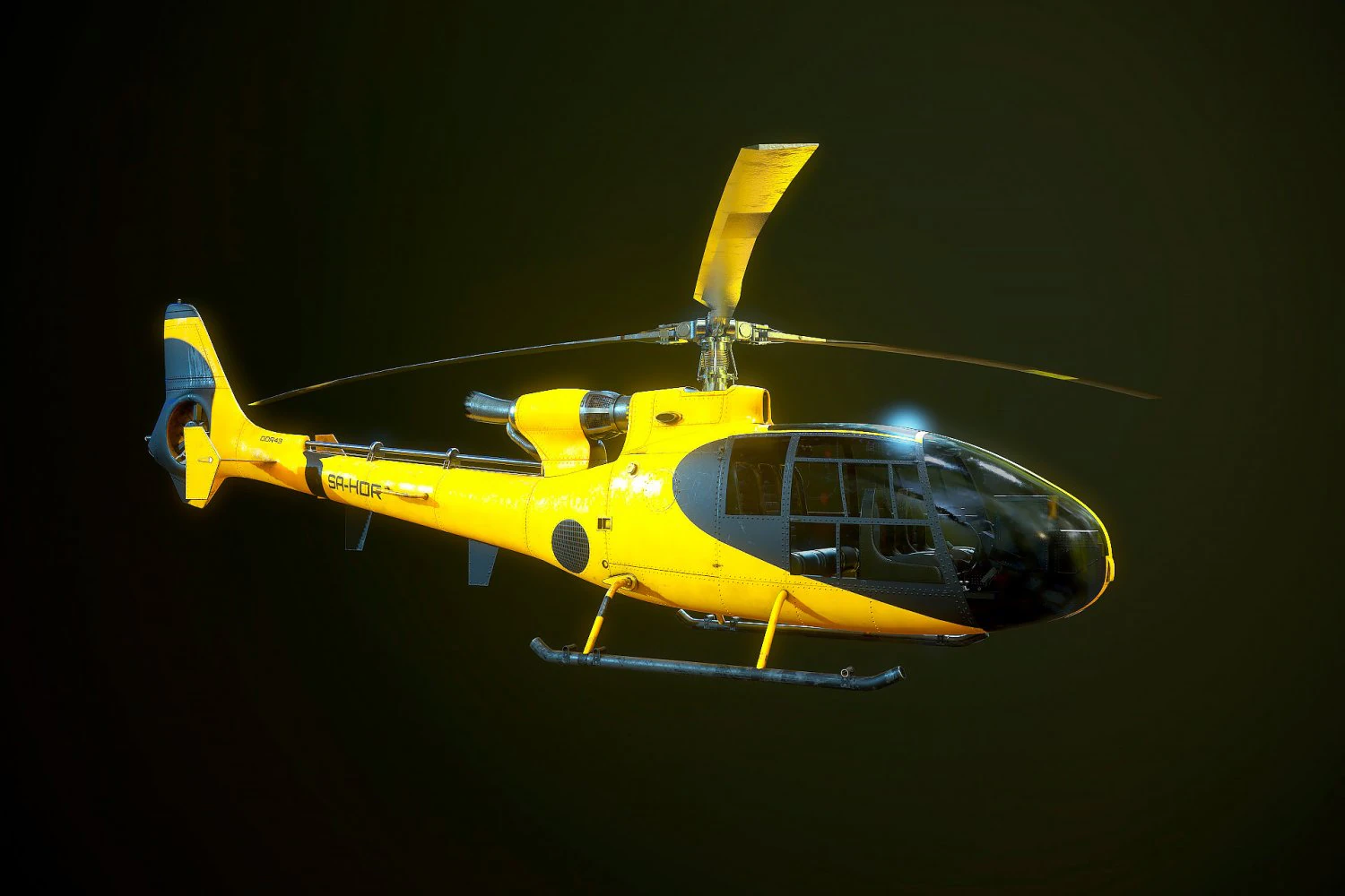 Helicóptero SA340 Gazela Modelo 3D .c4d .max .obj .3ds .fbx .stl .blend
