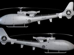 Helicopter SA340 Gazelle 3D-Modell