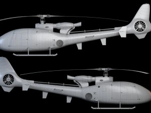 Helic&oacute;ptero SA340 Gazela Modelo 3D