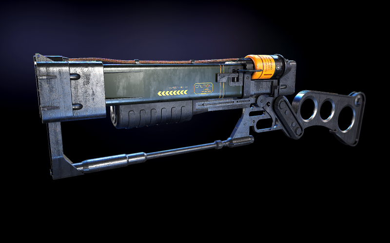 Aer9 Laser Rifle Fallout Model 3D .c4d .max .obj .3ds .fbx .stl .blend 