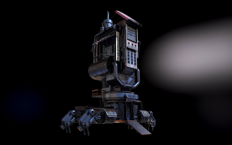 Steampunk building Modello 3D .c4d .max .obj .3ds .fbx .stl .blend 