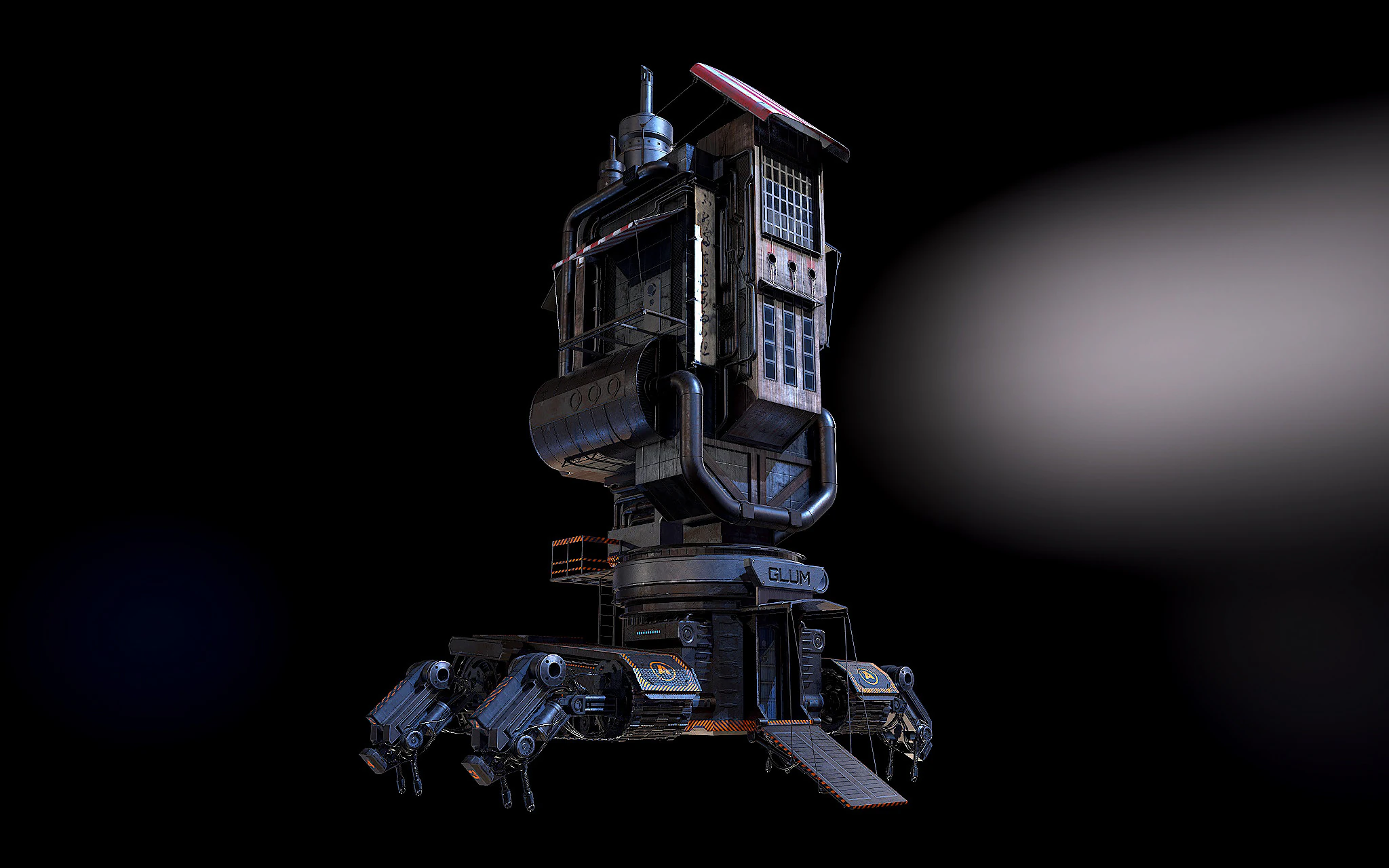 Steampunk building 3D Model .c4d .max .obj .3ds .fbx .stl .blend 