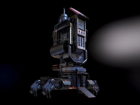 स्टीमपंक बिल्डिंग 3D मॉडल