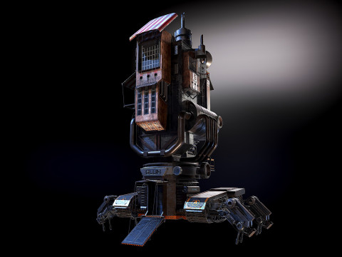 Steampunk building Modello 3D