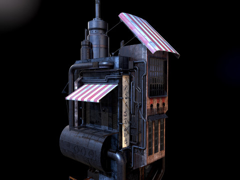 Steampunk building Modello 3D