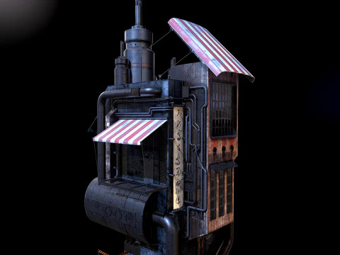 Steampunk building 3D Model