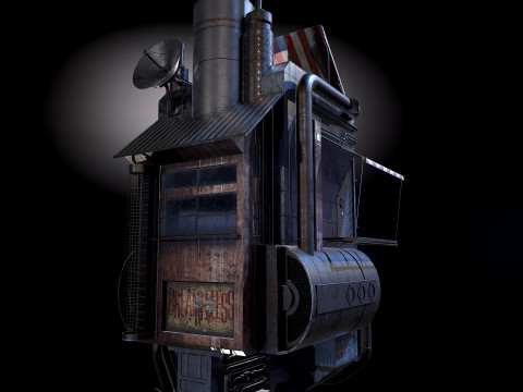 Steampunk building Modello 3D
