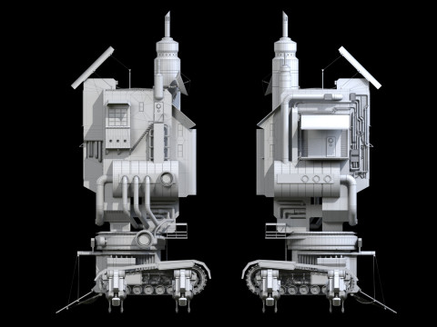 Steampunk building Modello 3D