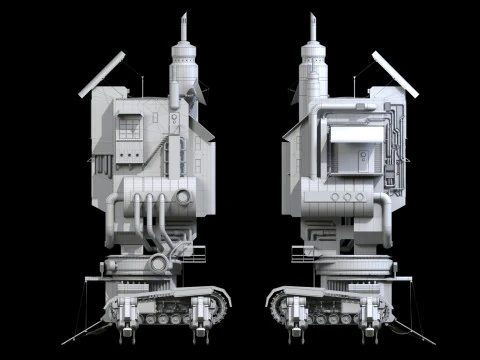Steampunk building 3D Model