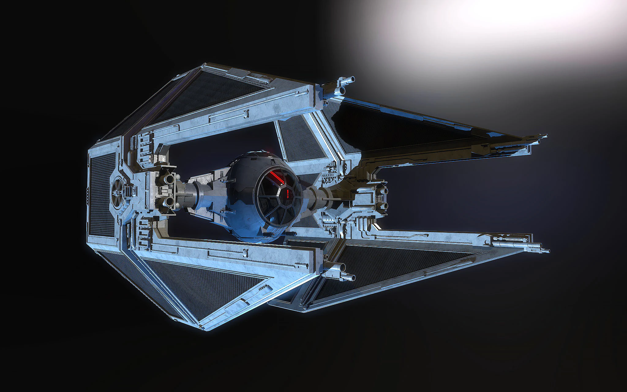 Interceptor TIE Star Wars Modelo 3D .c4d .max .obj .3ds .fbx .stl .blend 