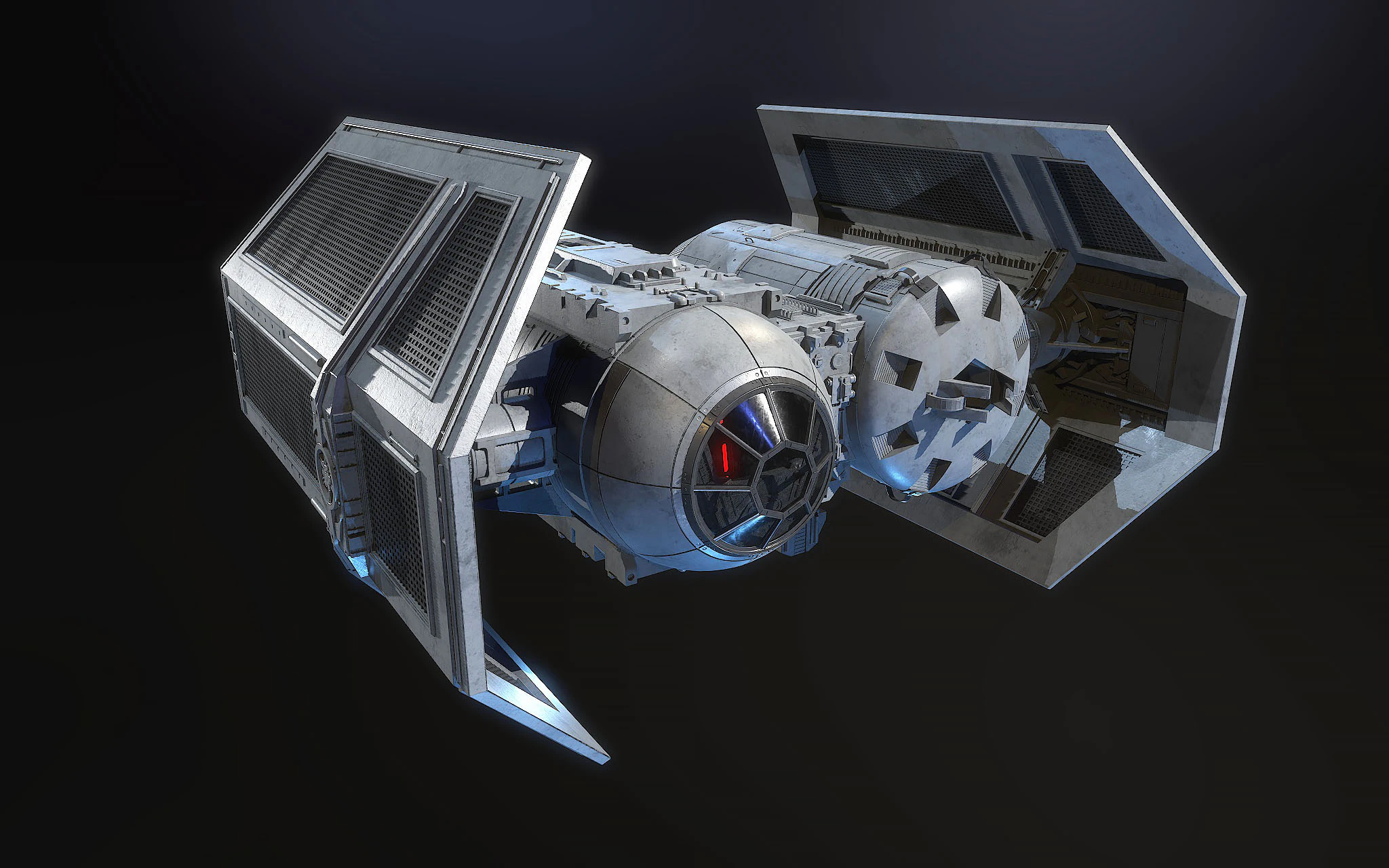 TIE Bomber Star Wars 3D Model .c4d .max .obj .3ds .fbx .stl .blend 
