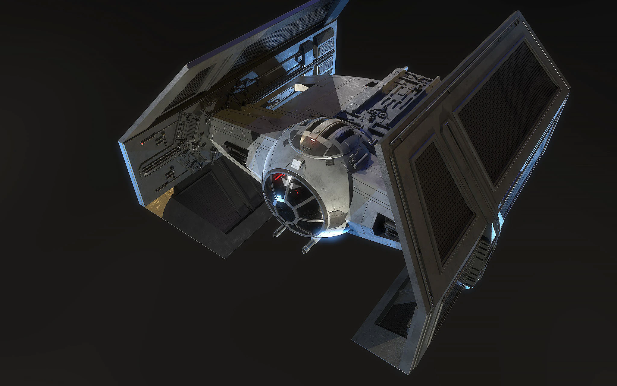 Darth Vader Tie 3D Model .c4d .max .obj .3ds .fbx .stl .blend 