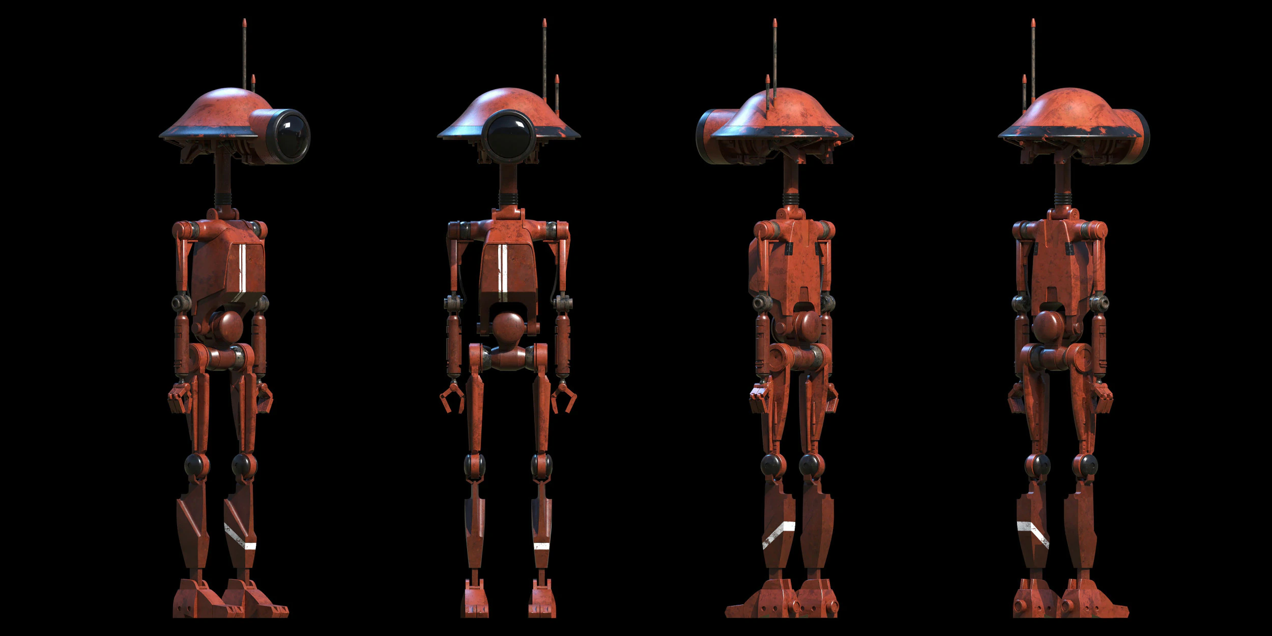 Pit Droid Star Wars 3D Model .c4d .max .obj .3ds .fbx .stl .blend 