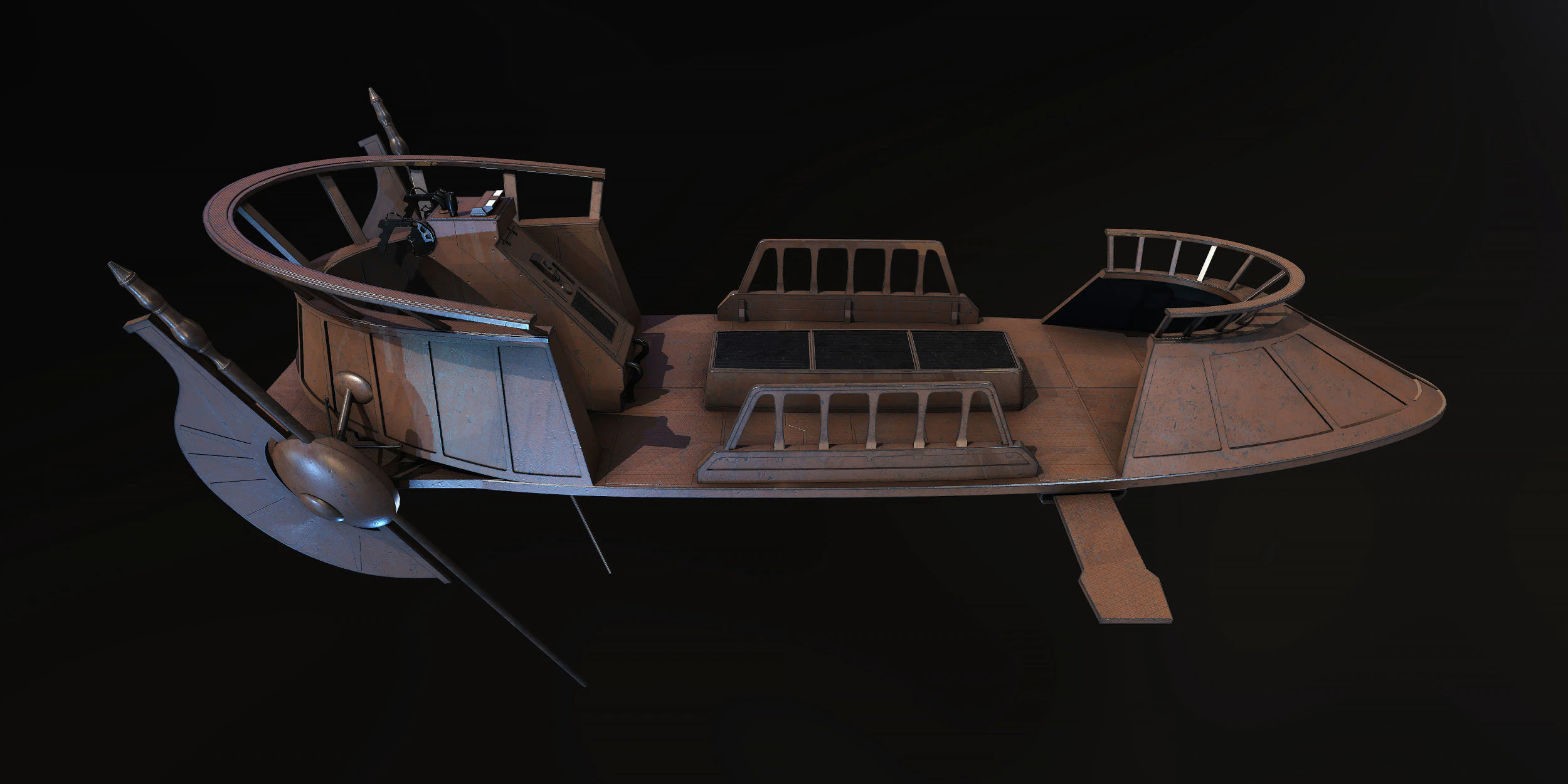 Desert Skiff Star Wars 3D Model .c4d .max .obj .3ds .fbx .stl .blend 