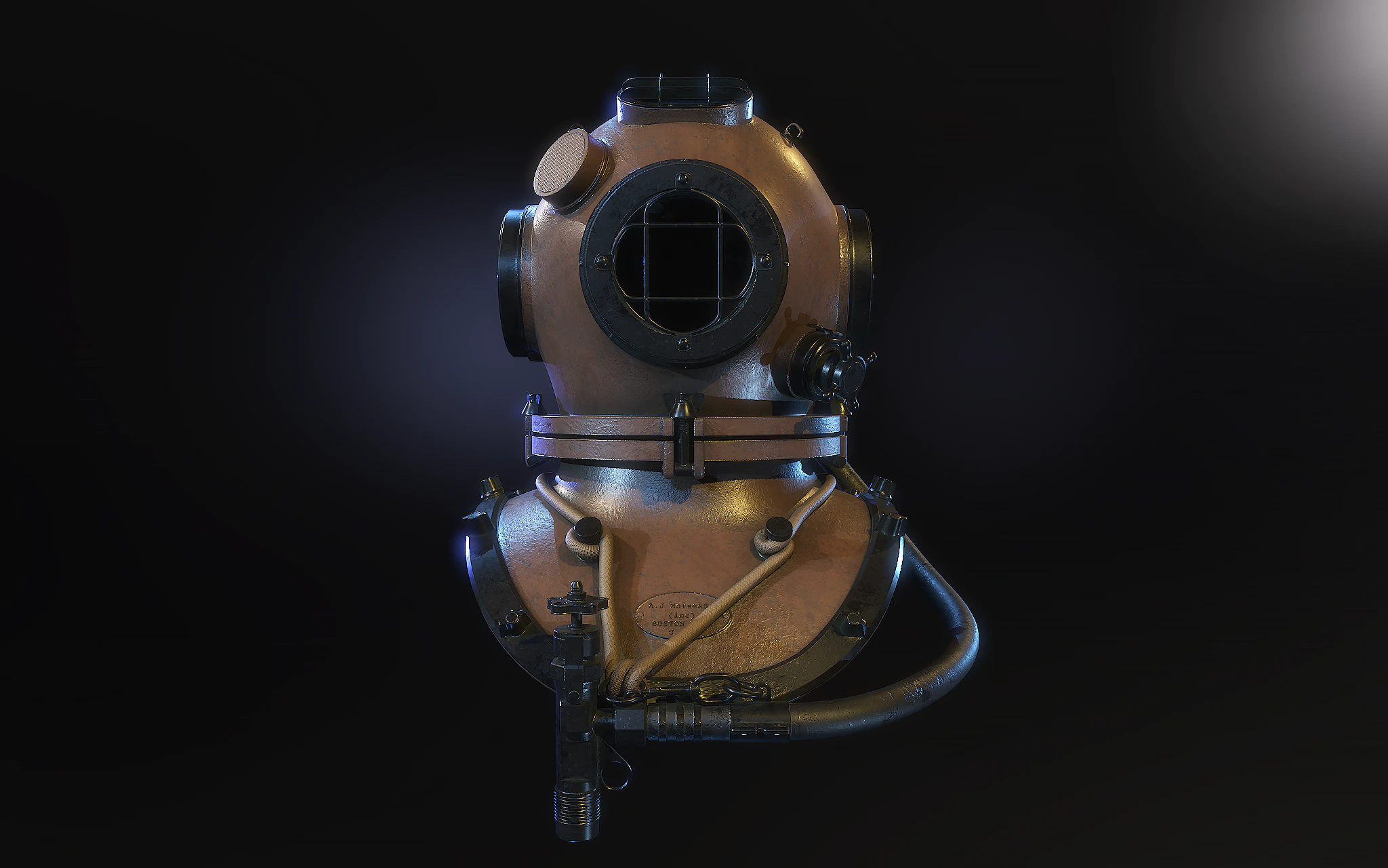 Casque de plongée Modèle 3D .c4d .max .obj .3ds .fbx .stl .blend