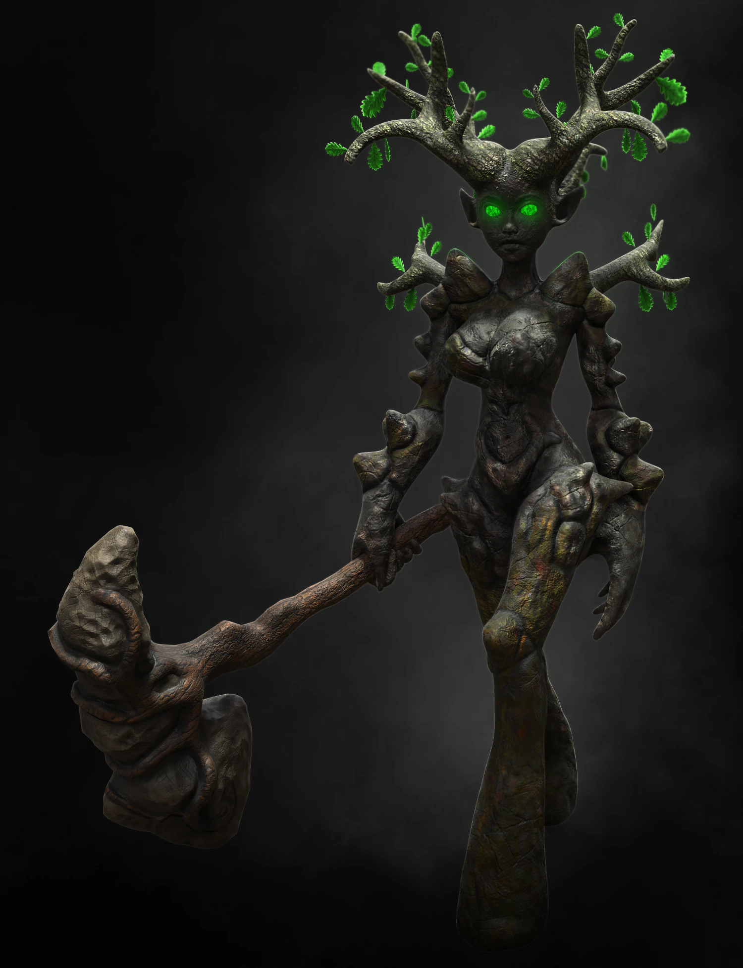 female earth elemental 3D Model .c4d .max .obj .3ds .fbx .stl .blend 
