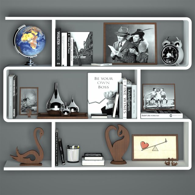 decoration set 001 3D Model .c4d .max .obj .3ds .fbx .stl .blend 