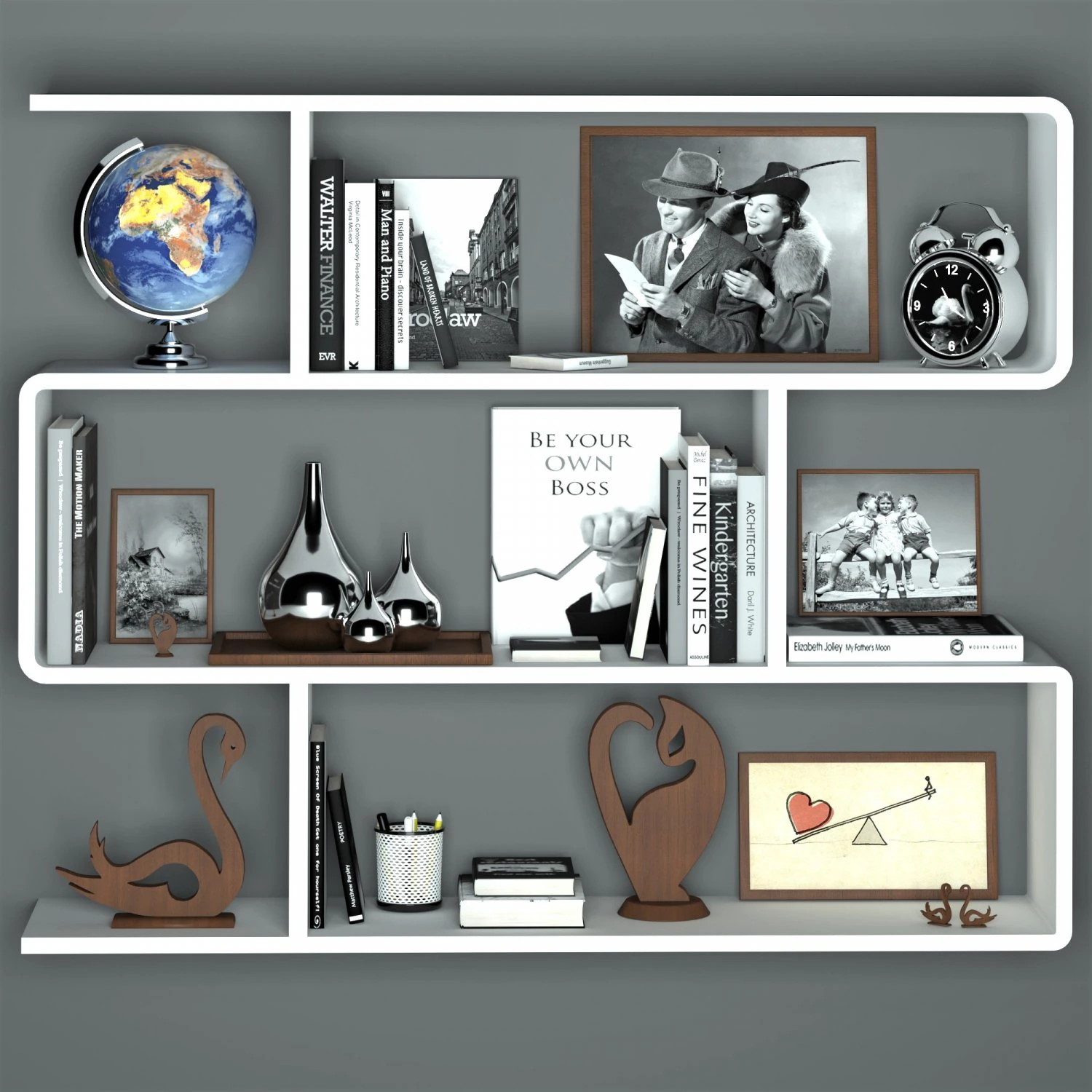 decoration set 001 3D Model .c4d .max .obj .3ds .fbx .stl .blend 