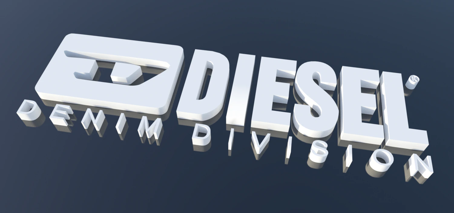 logo diesel 3D Model .c4d .max .obj .3ds .fbx .stl .blend 