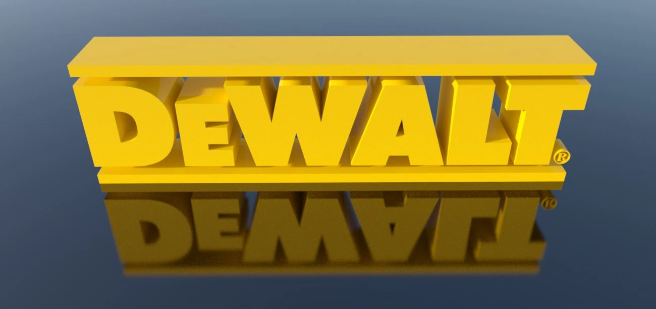 logo dewalt 3D Model .c4d .max .obj .3ds .fbx .stl .blend
