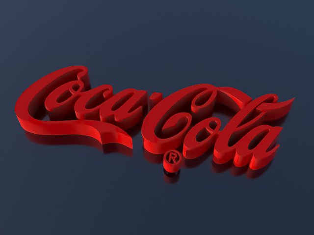 logo coca-cola 3D Model .c4d .max .obj .3ds .fbx .stl .blend 