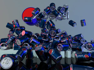 animation of pepsi cans 3D Model