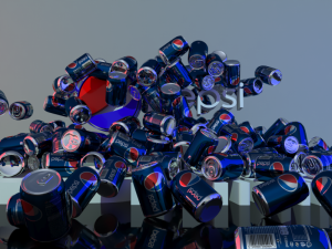 animation of pepsi cans 3D Model