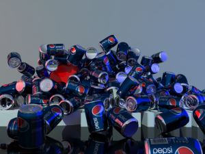 animation of pepsi cans 3D Model