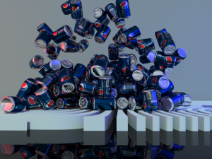 animation of pepsi cans 3D Model