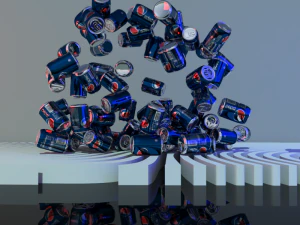 animation of pepsi cans 3D Model