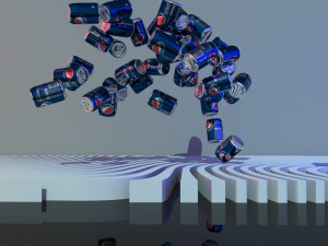animation of pepsi cans 3D Model