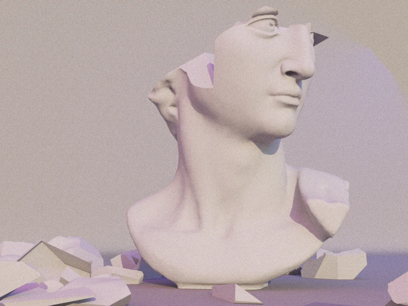 david michelangelo destruction animation-explosion 3D Model .c4d .max .obj .3ds .fbx .stl .blend