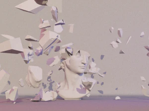 david michelangelo destruction animation-explosion 3D Model