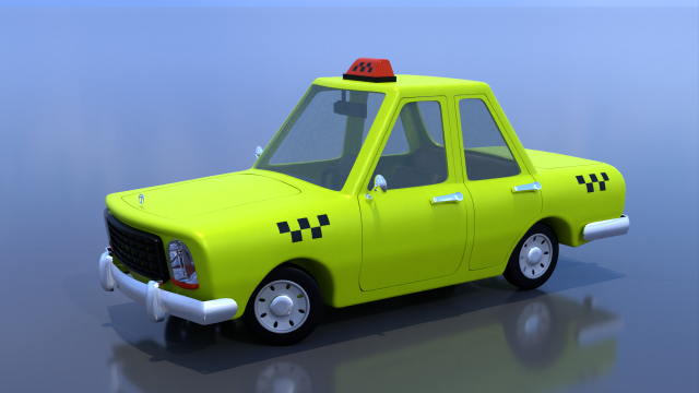 Cartoon taxi Modelo 3D .c4d .max .obj .3ds .fbx .stl .blend 
