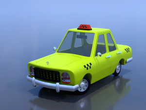taxi de dibujos animados Modelo 3D