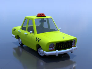 taxi de dibujos animados Modelo 3D